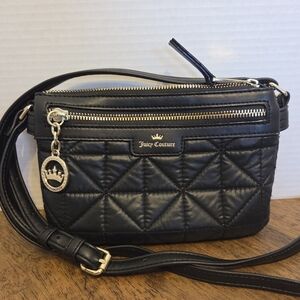 Juicy Couture Quilted Puffer Black Crossbody Bag